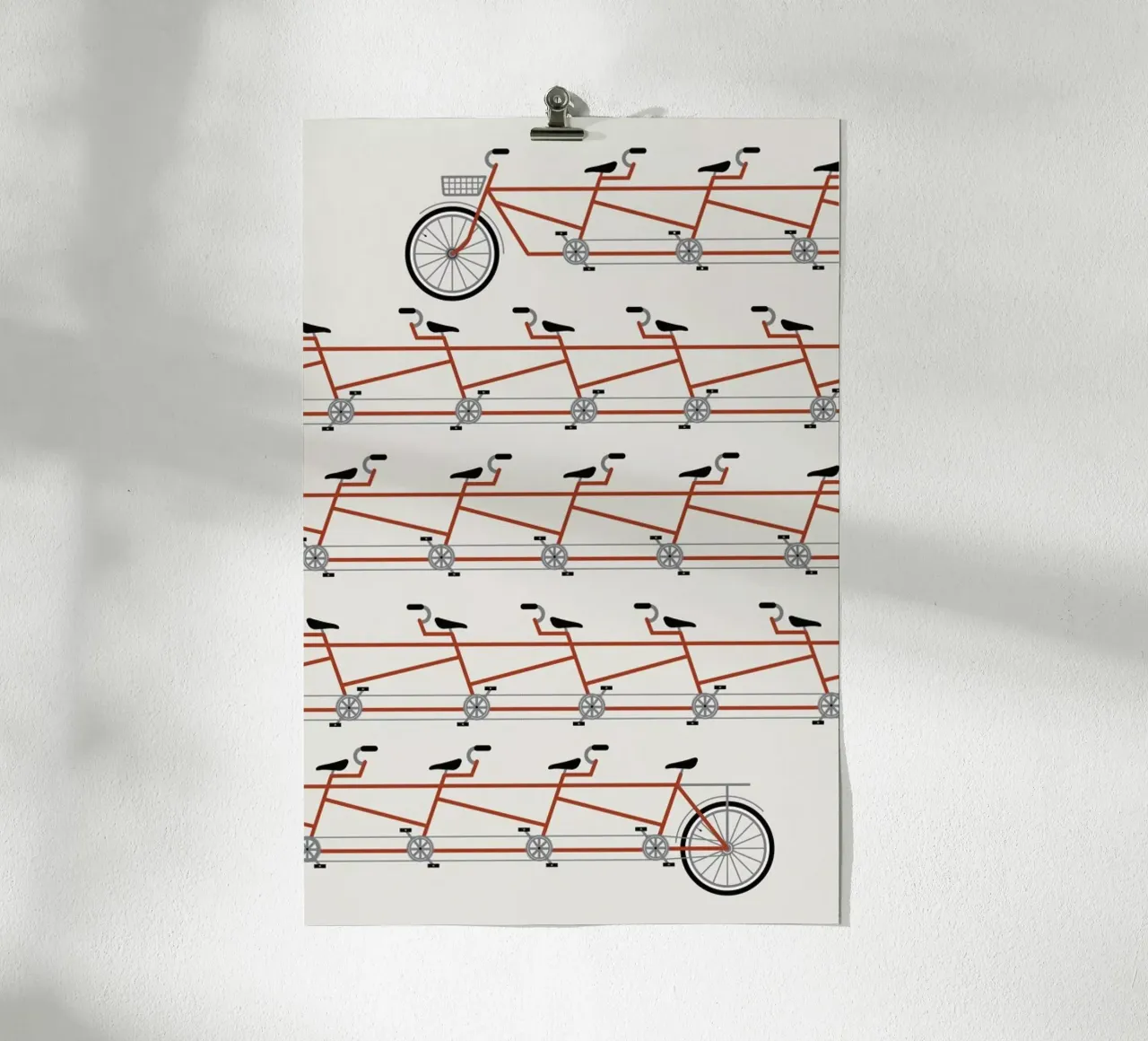 Stretched Out Tandem poster con telaio in plastica da Davies Babies