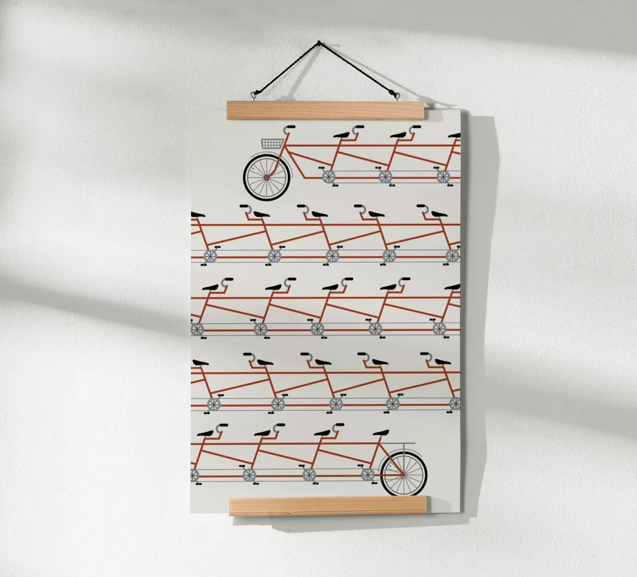 Stretched Out Tandem poster con telaio in plastica da Davies Babies