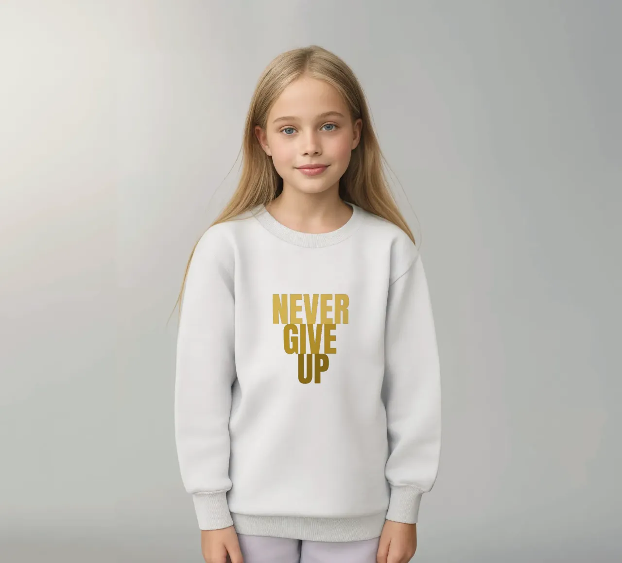 NEVER GIVE UP felpa bambino da Happy 😃 Art 🎨 by Christine Schnoell