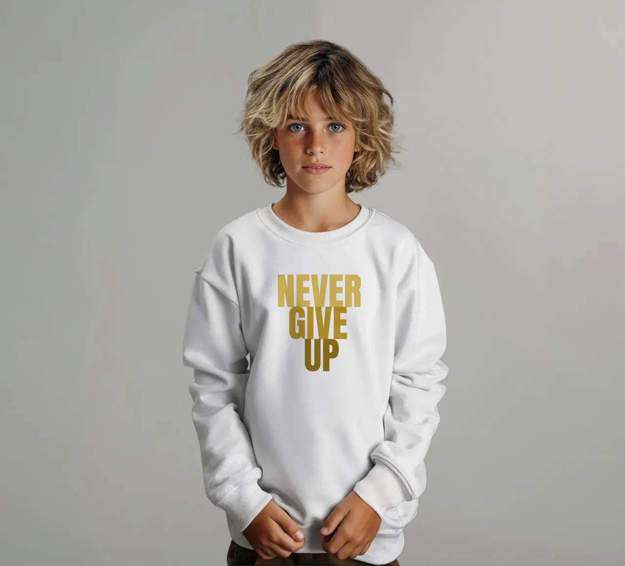 NEVER GIVE UP felpa bambino da Happy 😃 Art 🎨 by Christine Schnoell