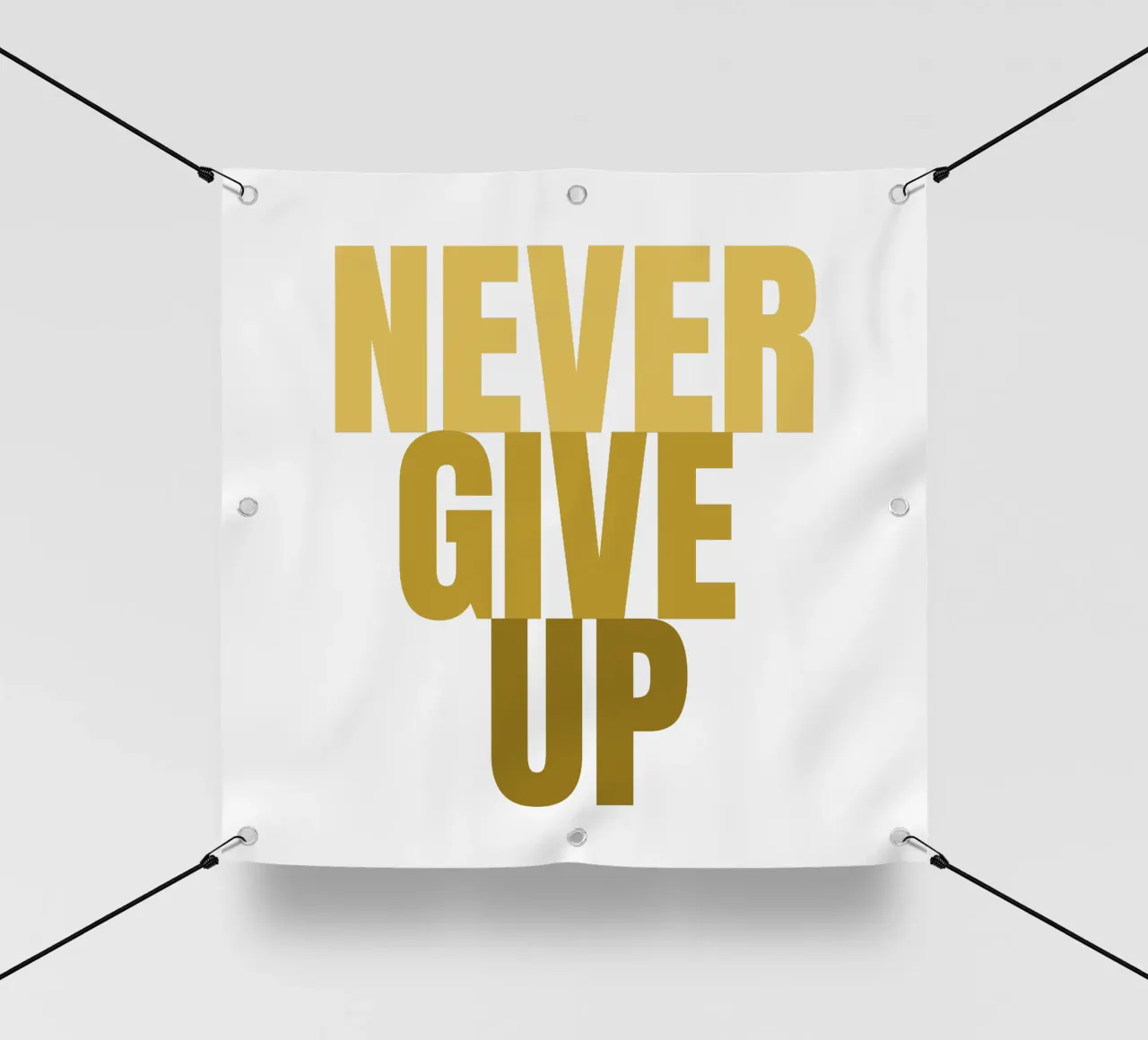 NEVER GIVE UP telo in pvc da Happy 😃 Art 🎨 by Christine Schnoell