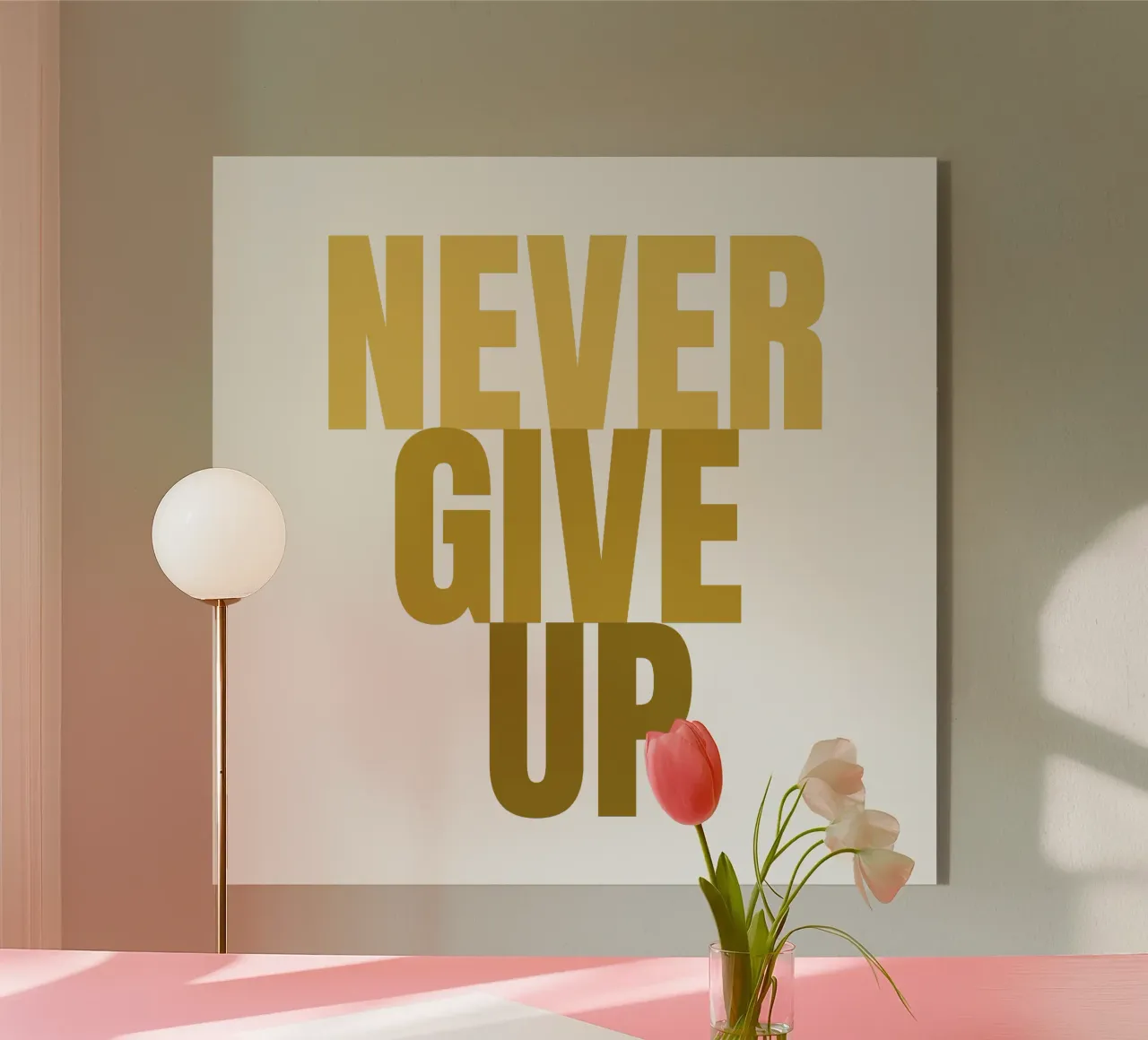 NEVER GIVE UP plexiglass da Happy 😃 Art 🎨 by Christine Schnoell