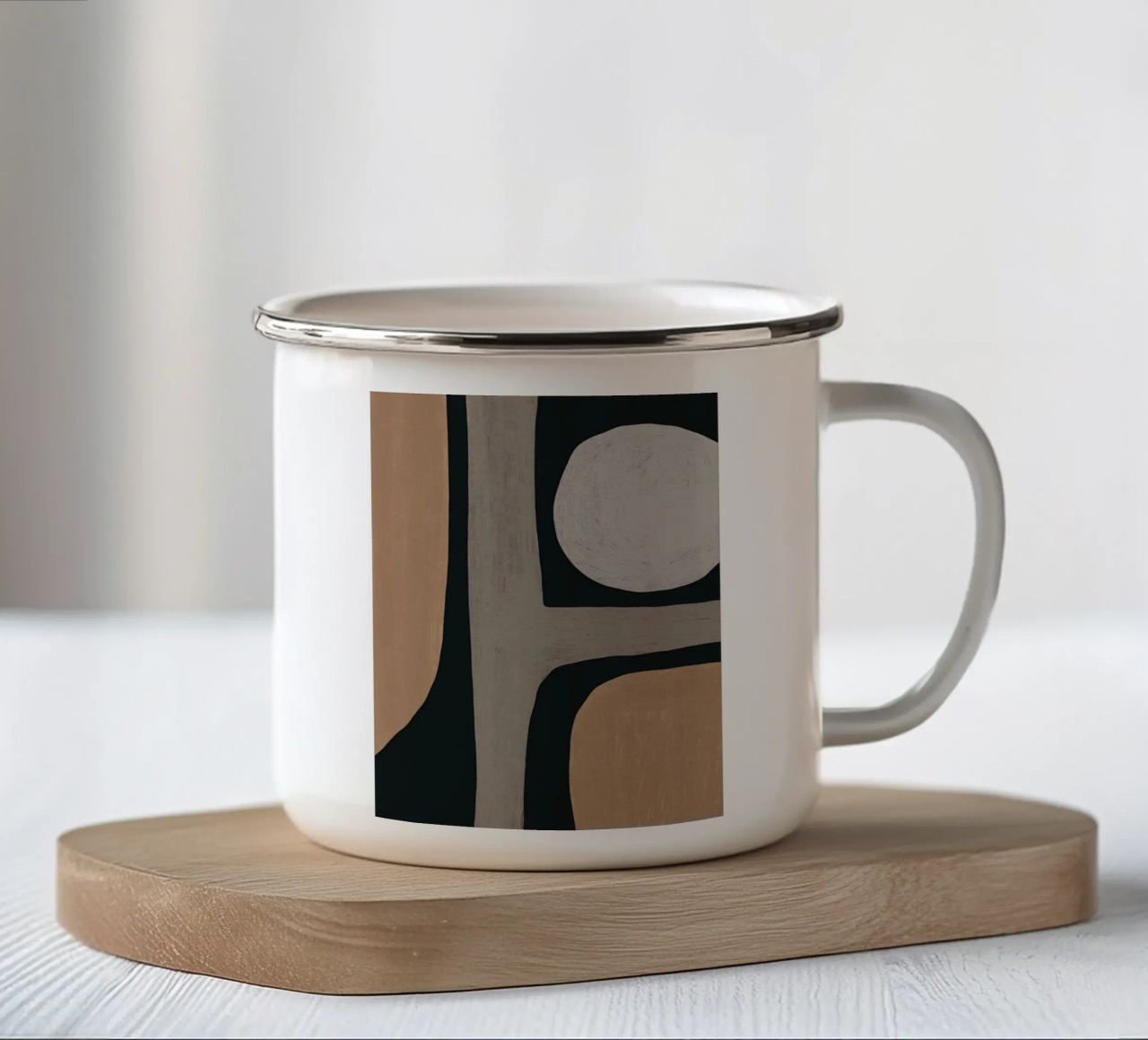 Normale disposizione grigia della forma organica tazza in smalto da Little Dean