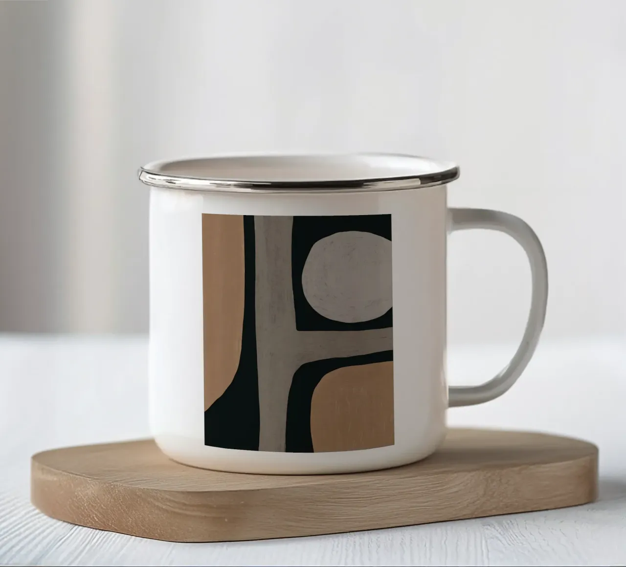 Normale disposizione grigia della forma organica tazza in smalto da Little Dean