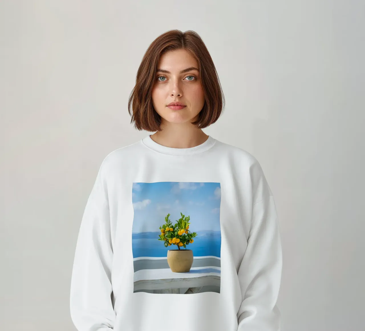 Lemon Tree, Greece, Greek Islands Poster, Lemon Print Decor sweatshirt by TheTravelClub