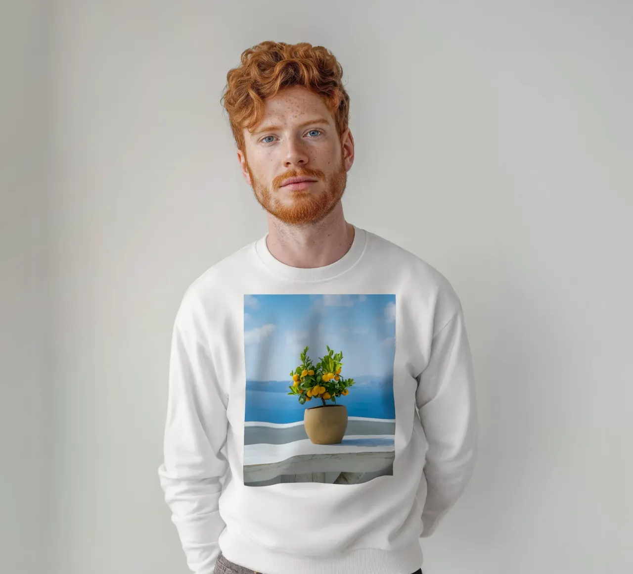 Lemon Tree, Greece, Greek Islands Poster, Lemon Print Decor sweatshirt by TheTravelClub
