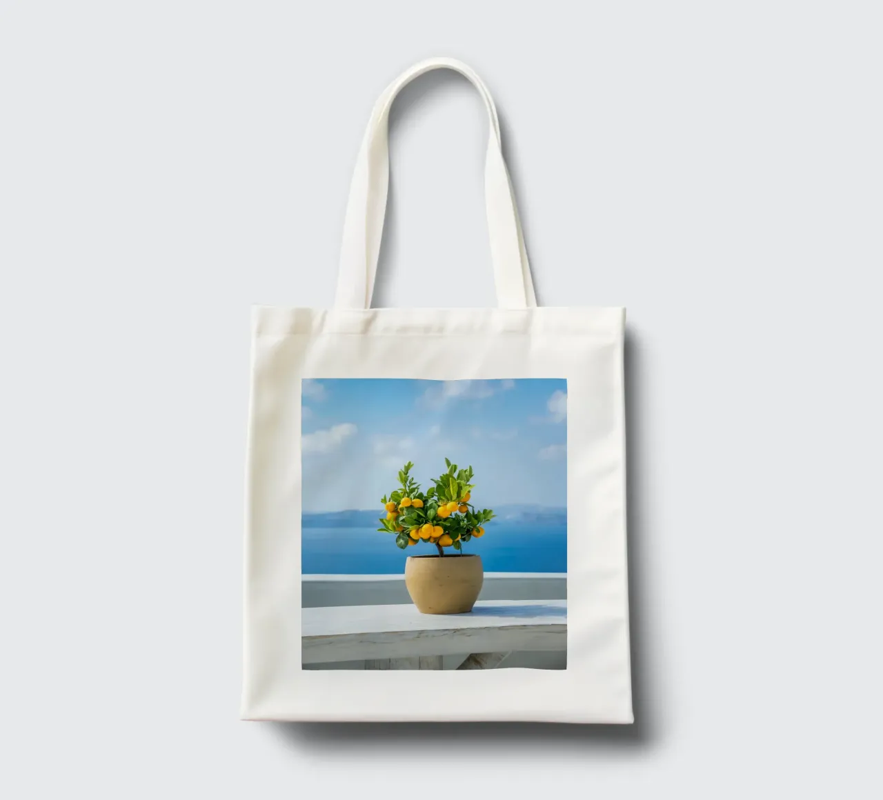 Lemon Tree, Greece, Greek Islands Poster, Lemon Print Decor tote bag by TheTravelClub