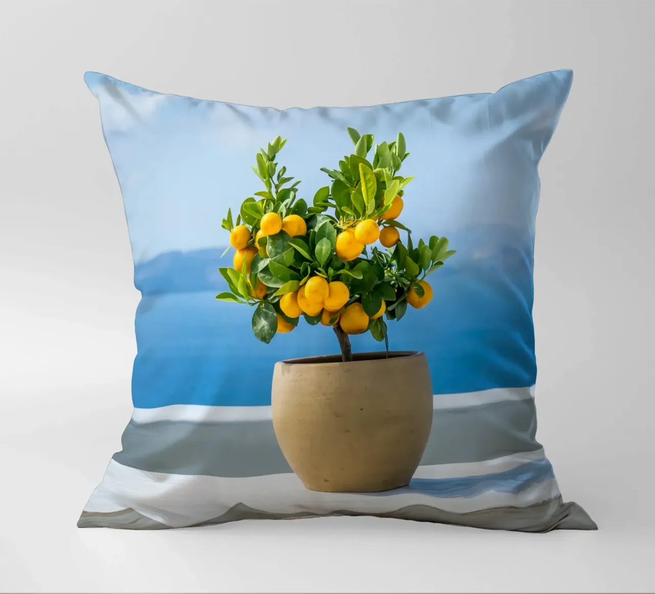 Lemon Tree, Greece, Greek Islands Poster, Lemon Print Decor decorative cushion by TheTravelClub