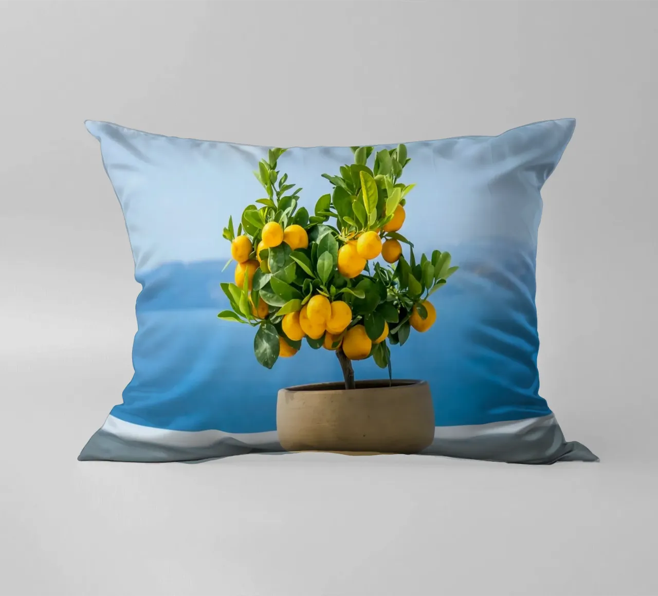 Lemon Tree, Greece, Greek Islands Poster, Lemon Print Decor decorative cushion by TheTravelClub