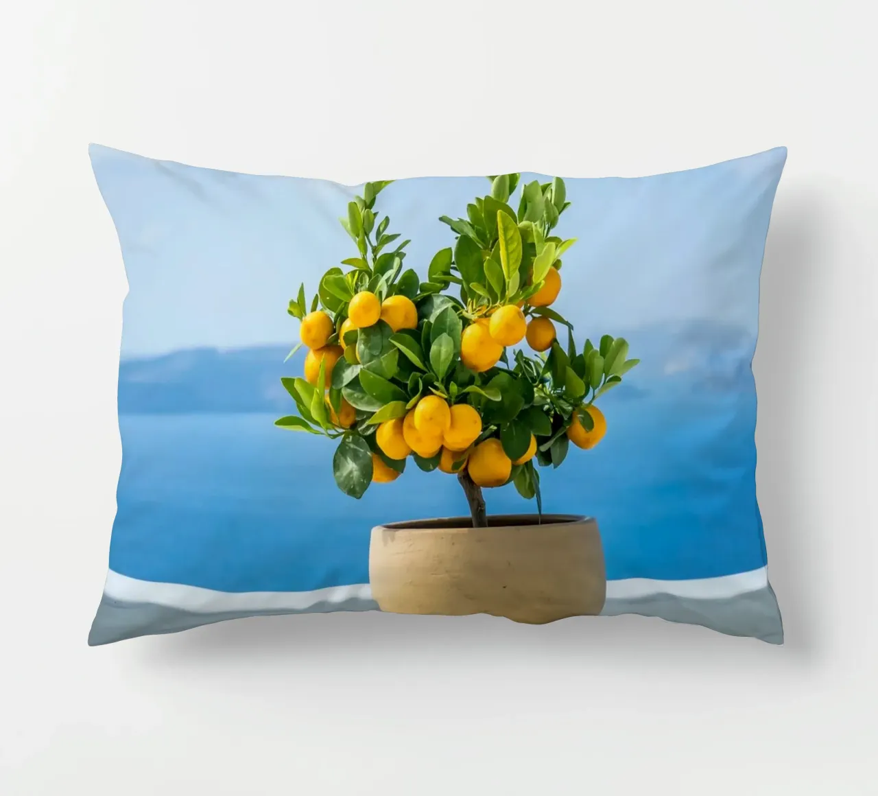 Lemon Tree, Greece, Greek Islands Poster, Lemon Print Decor decorative cushion by TheTravelClub