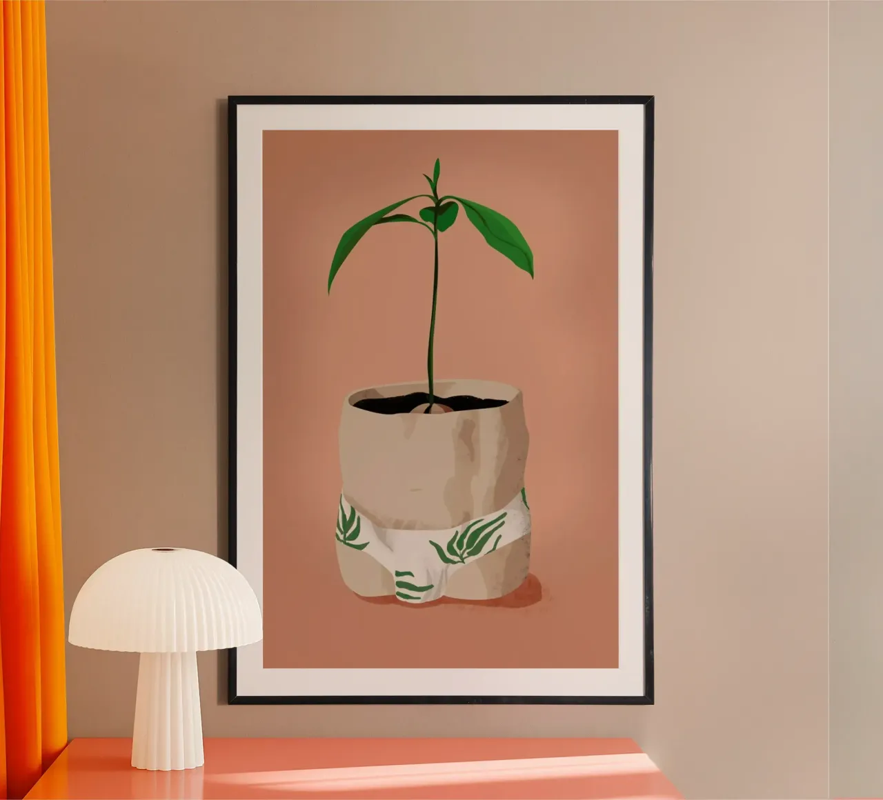 Avocado Slip poster con telaio in legno da Julia Marquardt-Lott