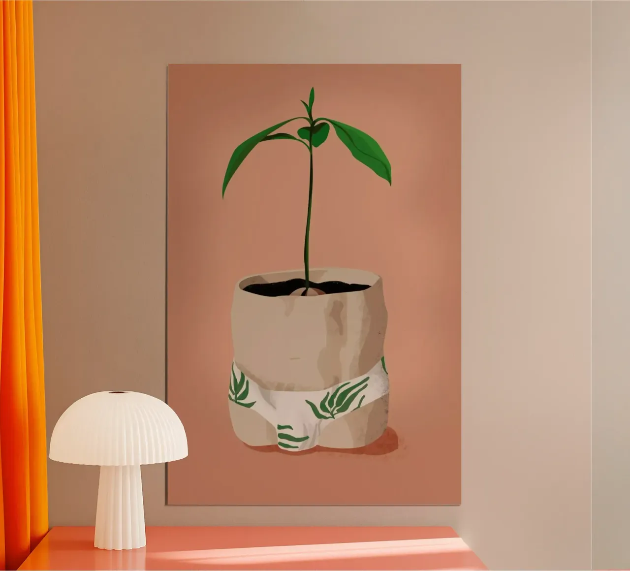 Avocado Slip poster con telaio in legno da Julia Marquardt-Lott