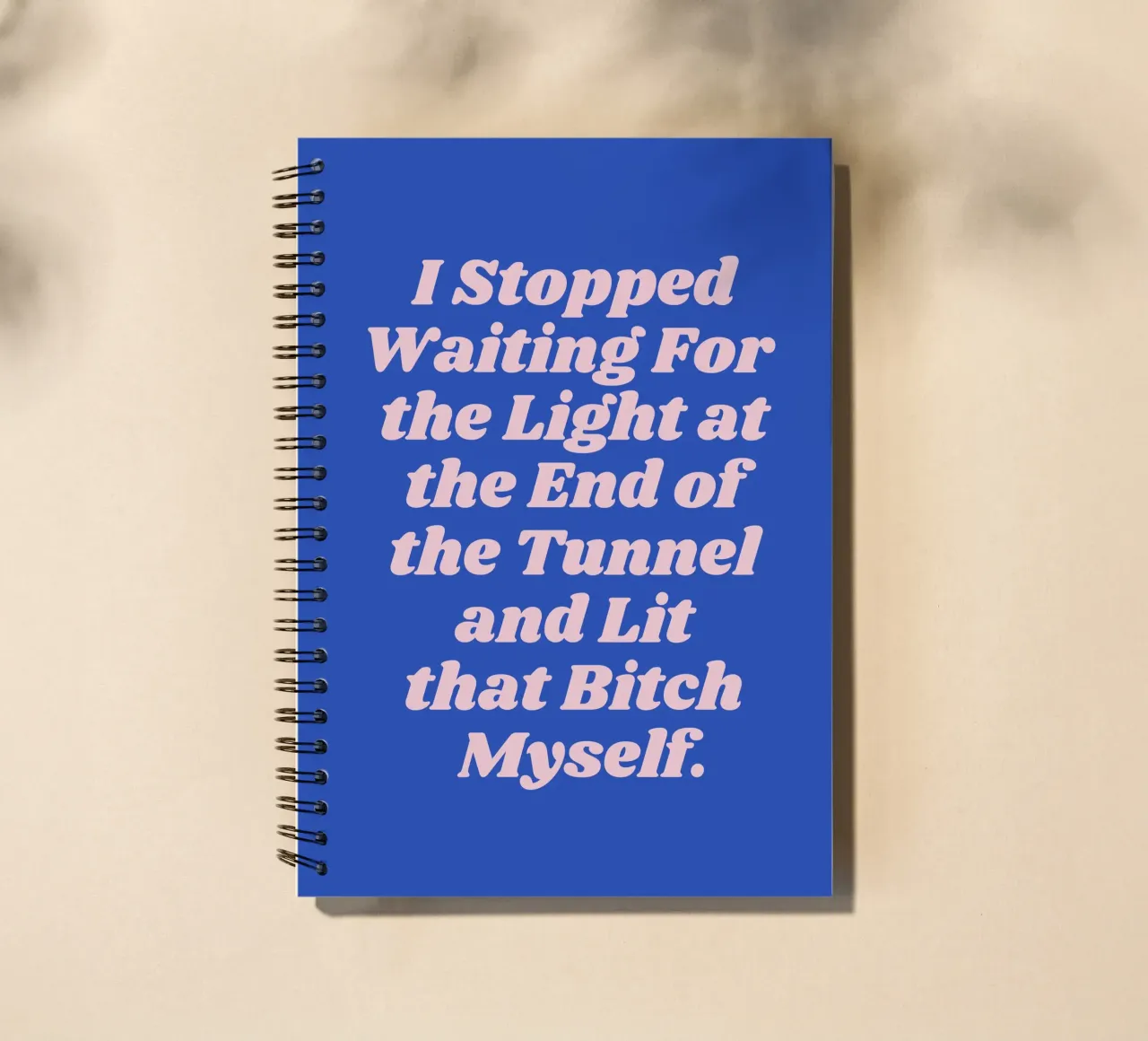 I stopped waiting for the light at the end quote (Blue Tone) spiral notebook by Paigaam Studio