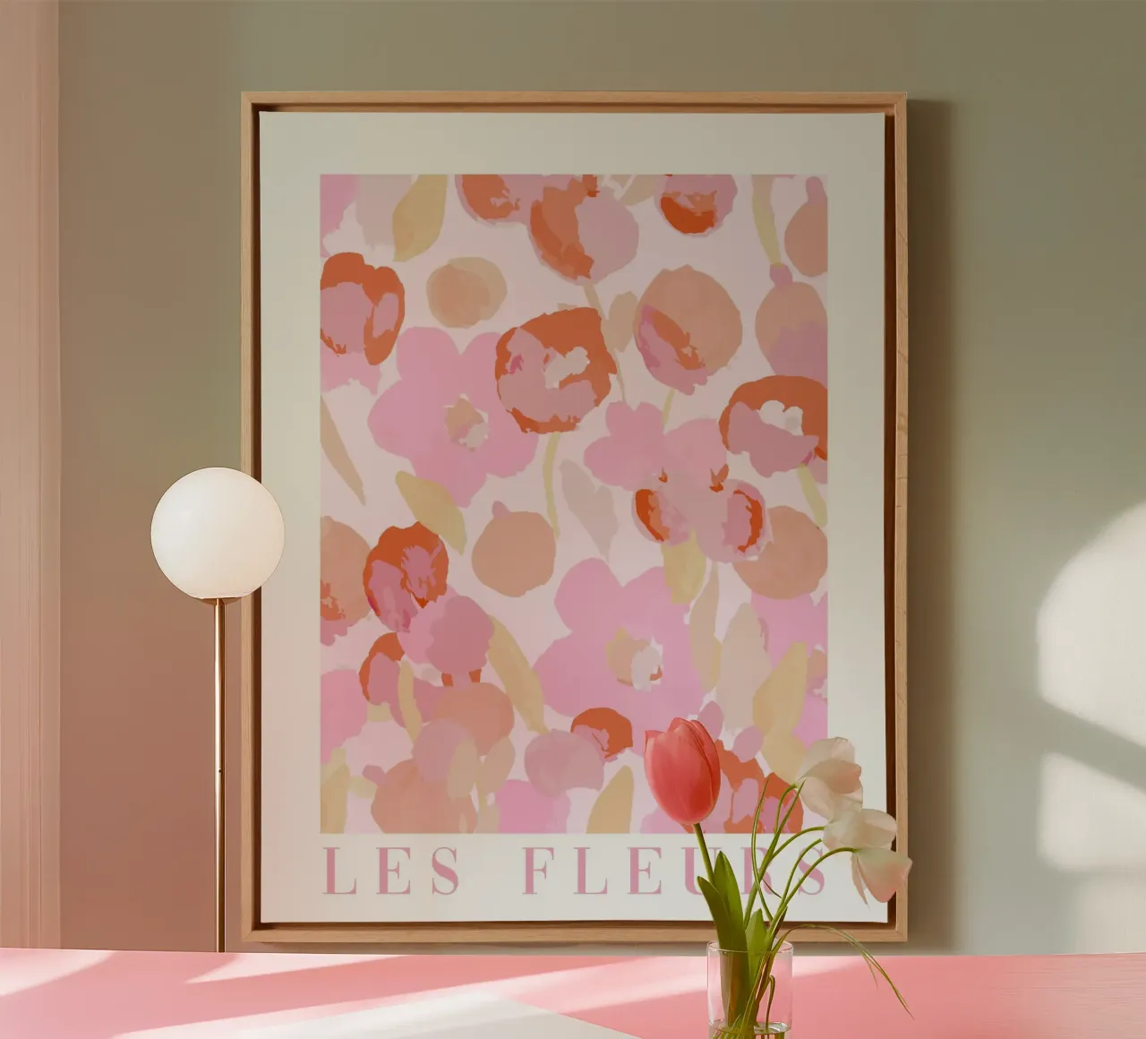Les Fleurs Floral Abstract Wall Art, Vibrant Bold Flower Art canvas by Bella Studio
