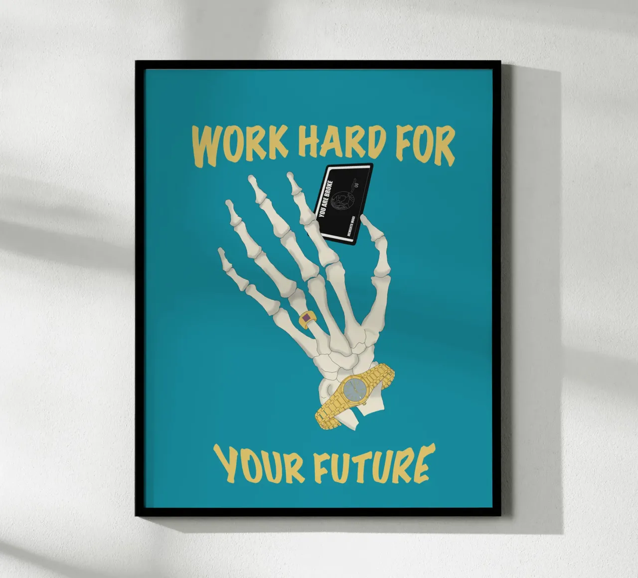 Lavorate sodo per il vostro futuro poster con telaio in alluminio da pronzo