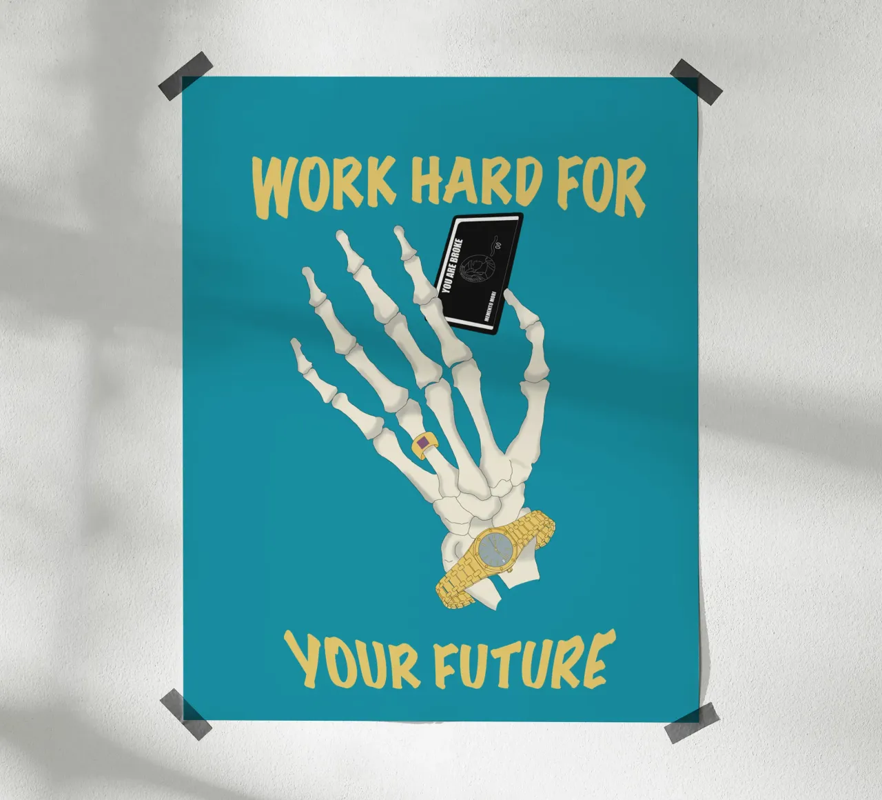 Lavorate sodo per il vostro futuro poster con telaio in alluminio da pronzo