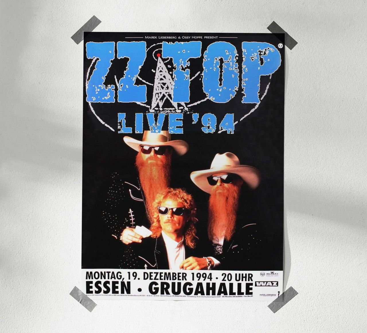 ZZ Top Live 1994 Poster In Essen @ Grugahalle Germany poster de SoundStudio