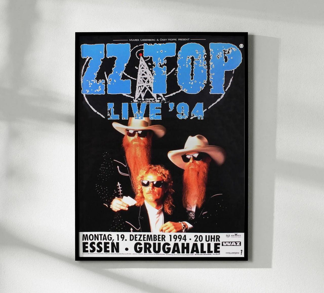 ZZ Top Live 1994 Poster In Essen @ Grugahalle Germany poster de SoundStudio