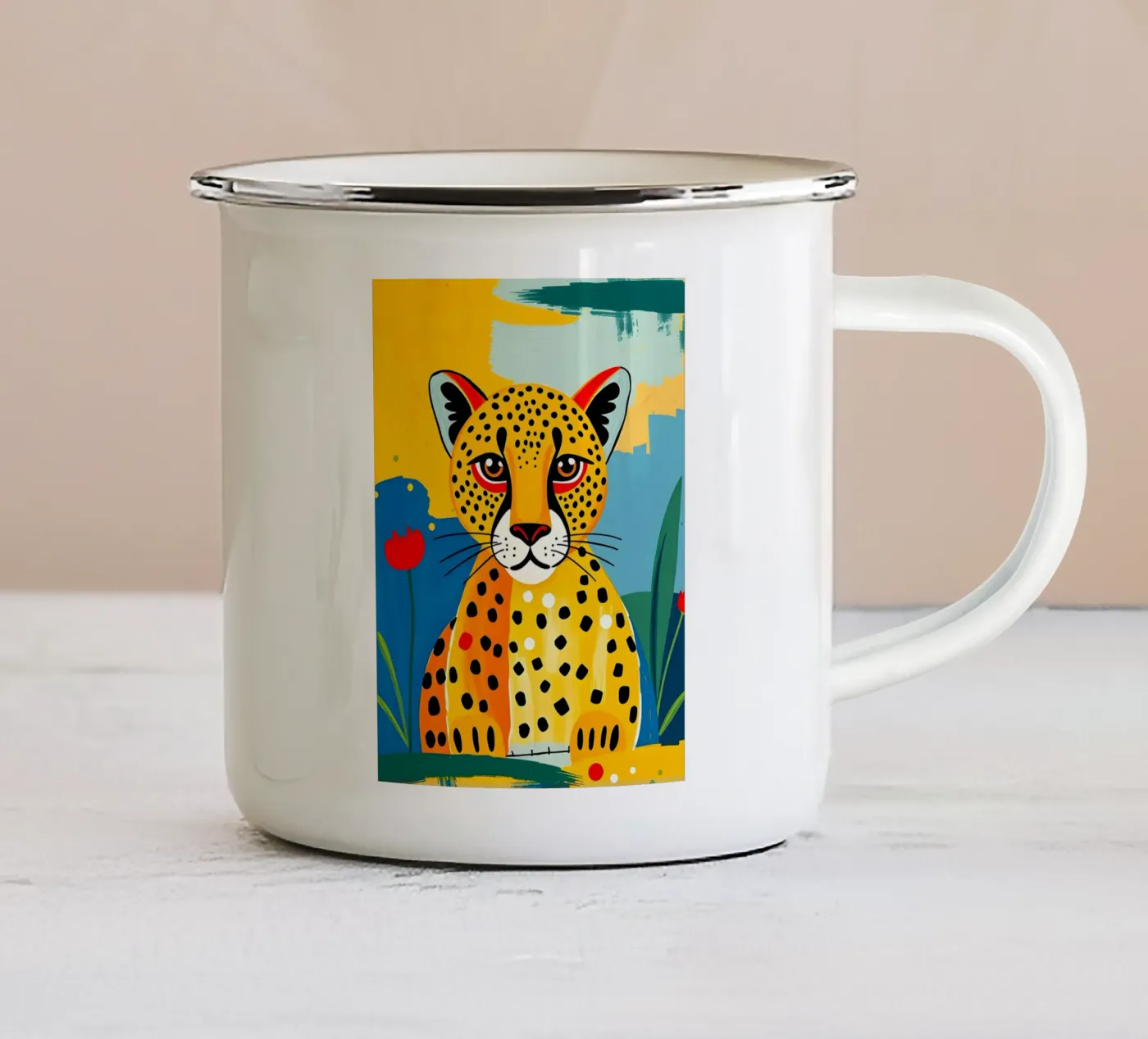 CHEETAH enamel mug by ARTOMATIC