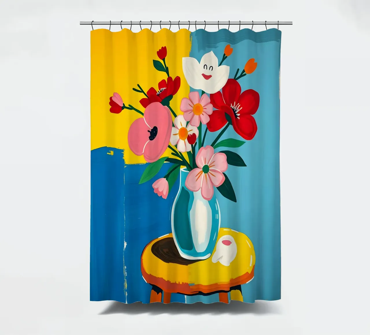 Fiori su un tavolo tenda da doccia da ARTOMATIC