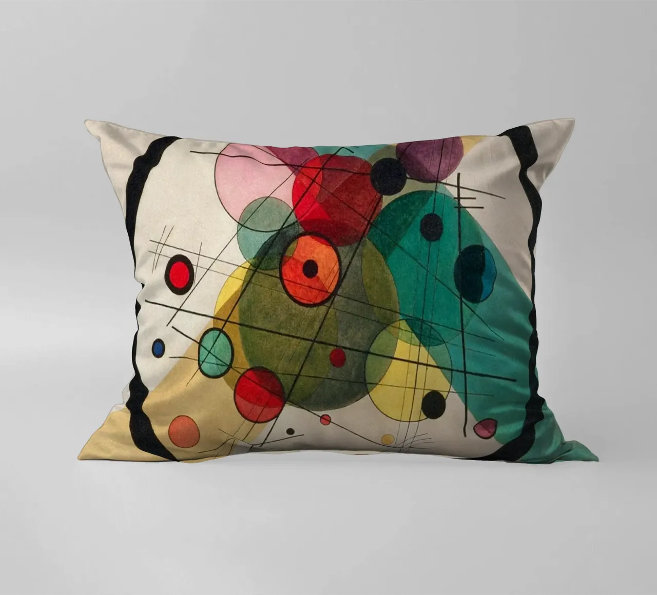 Wassily Kandinsky - Circles in a circle decorative cushion by William Store