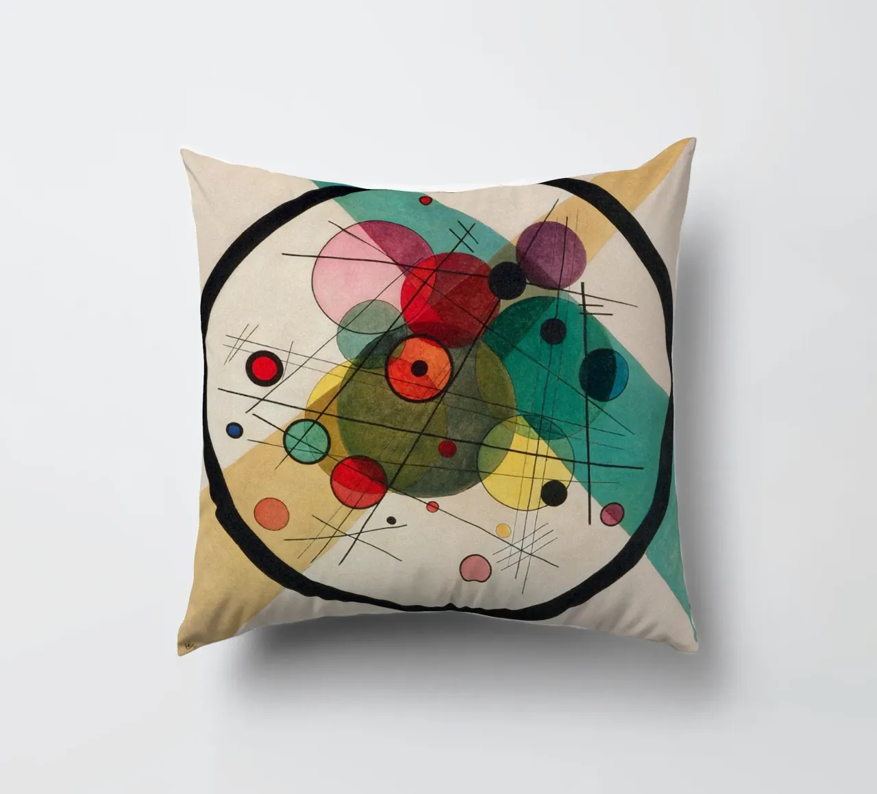 Wassily Kandinsky - Circles in a circle decorative cushion by William Store