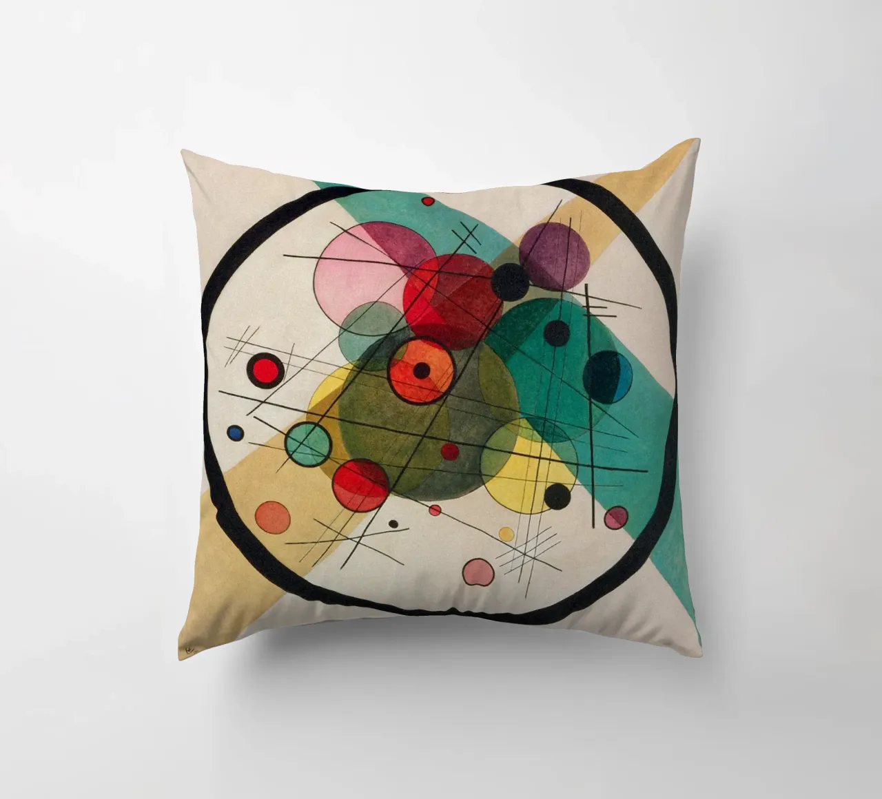 Wassily Kandinsky - Circles in a circle decorative cushion by William Store