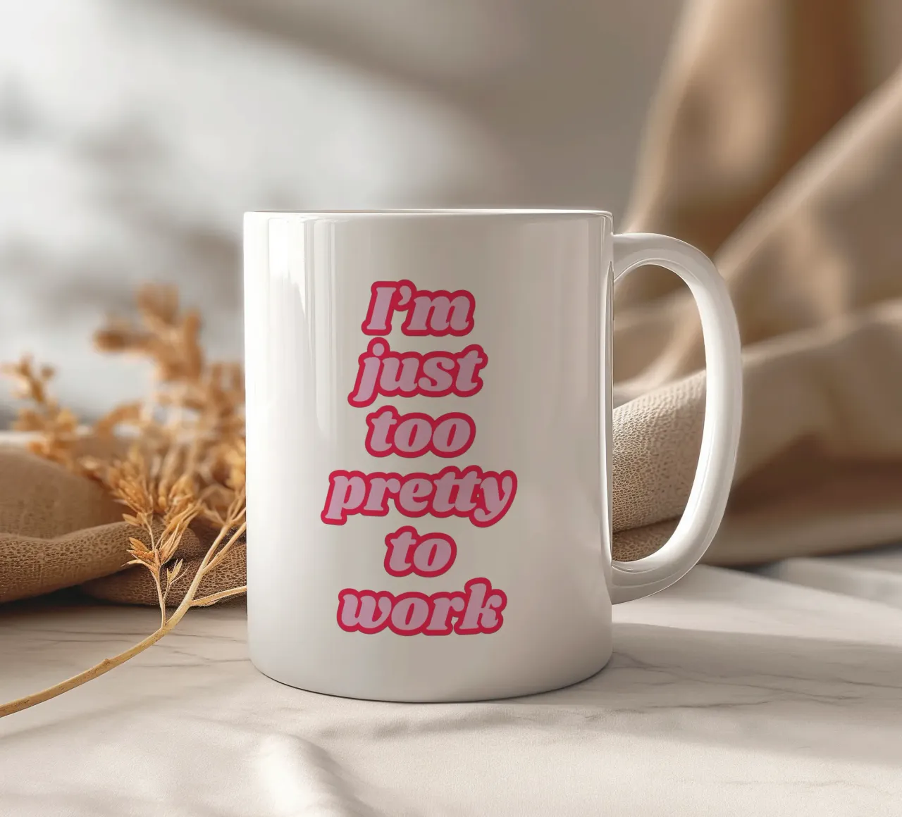 Ich bin einfach zu hübsch, um zu arbeiten Keramik Tasse von Coquette Club