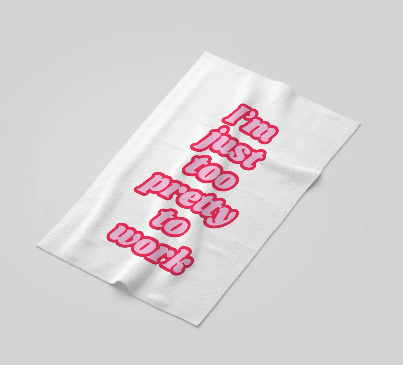 Ik ben gewoon te mooi om te werken strandhanddoek van Coquette Club