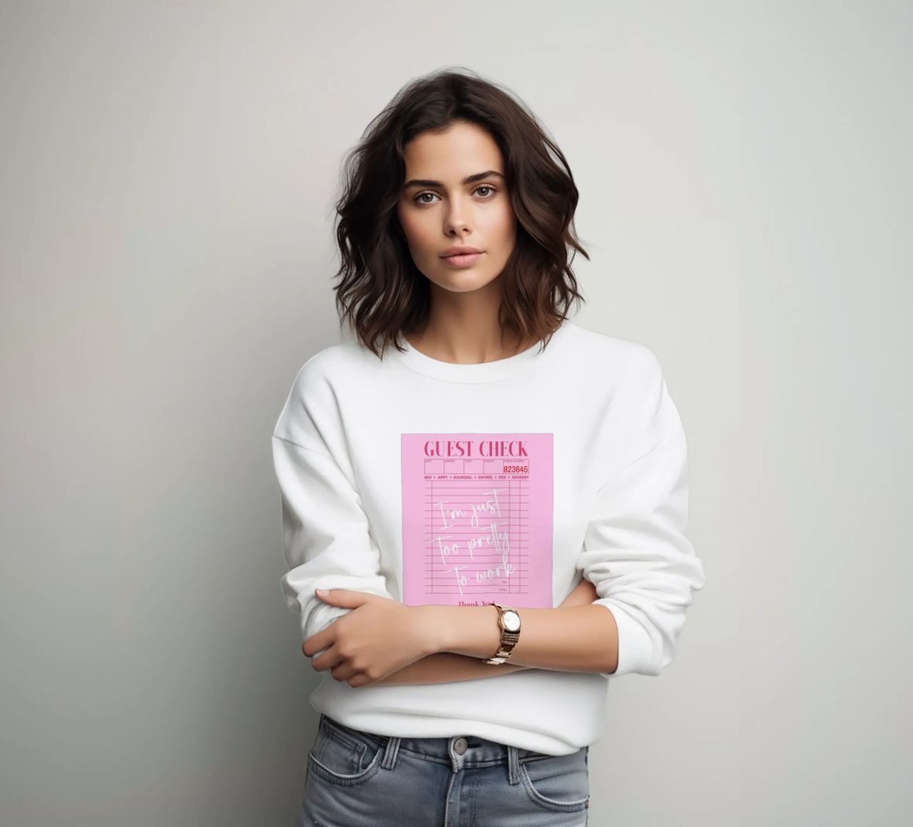 Sono troppo bella per lavorare, manifesto di controllo degli ospiti rosa felpa da Coquette Club