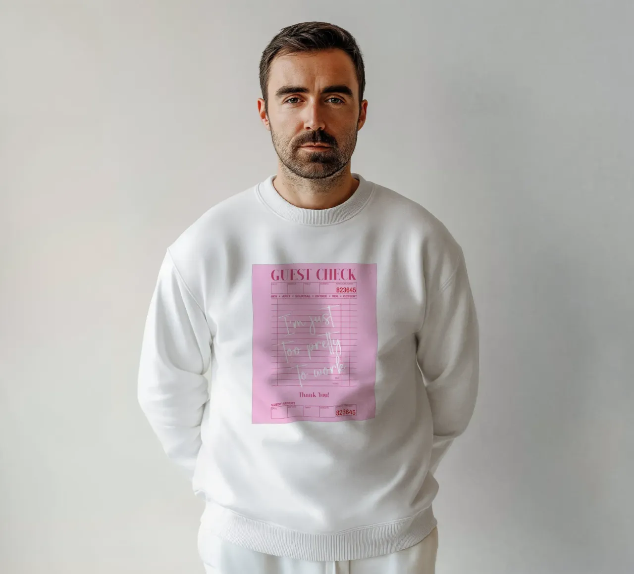 Soy demasiado guapa para trabajar, cartel de invitados rosa sudadera de Coquette Club