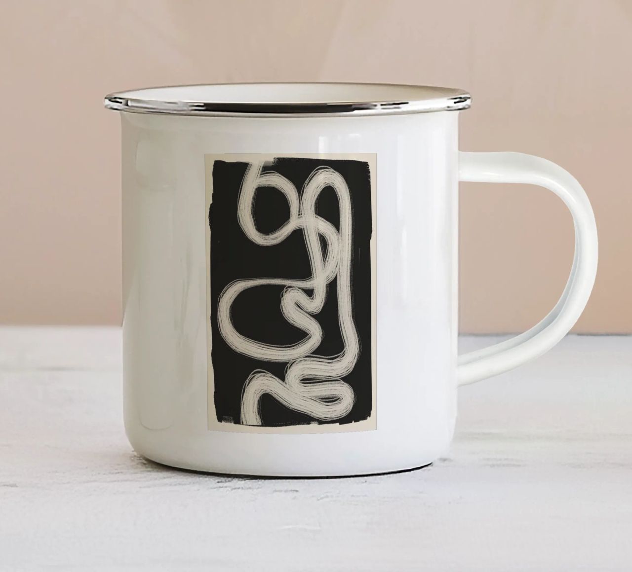 Linea astratta 30 tazza in smalto da ThingDesign