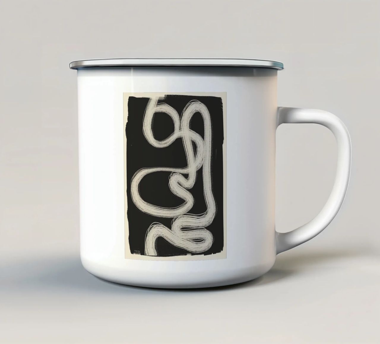 Linea astratta 30 tazza in smalto da ThingDesign