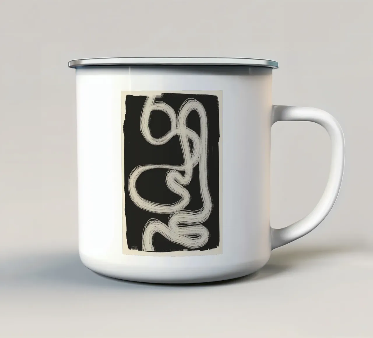 Abstracte regel 30 emaille mok van ThingDesign