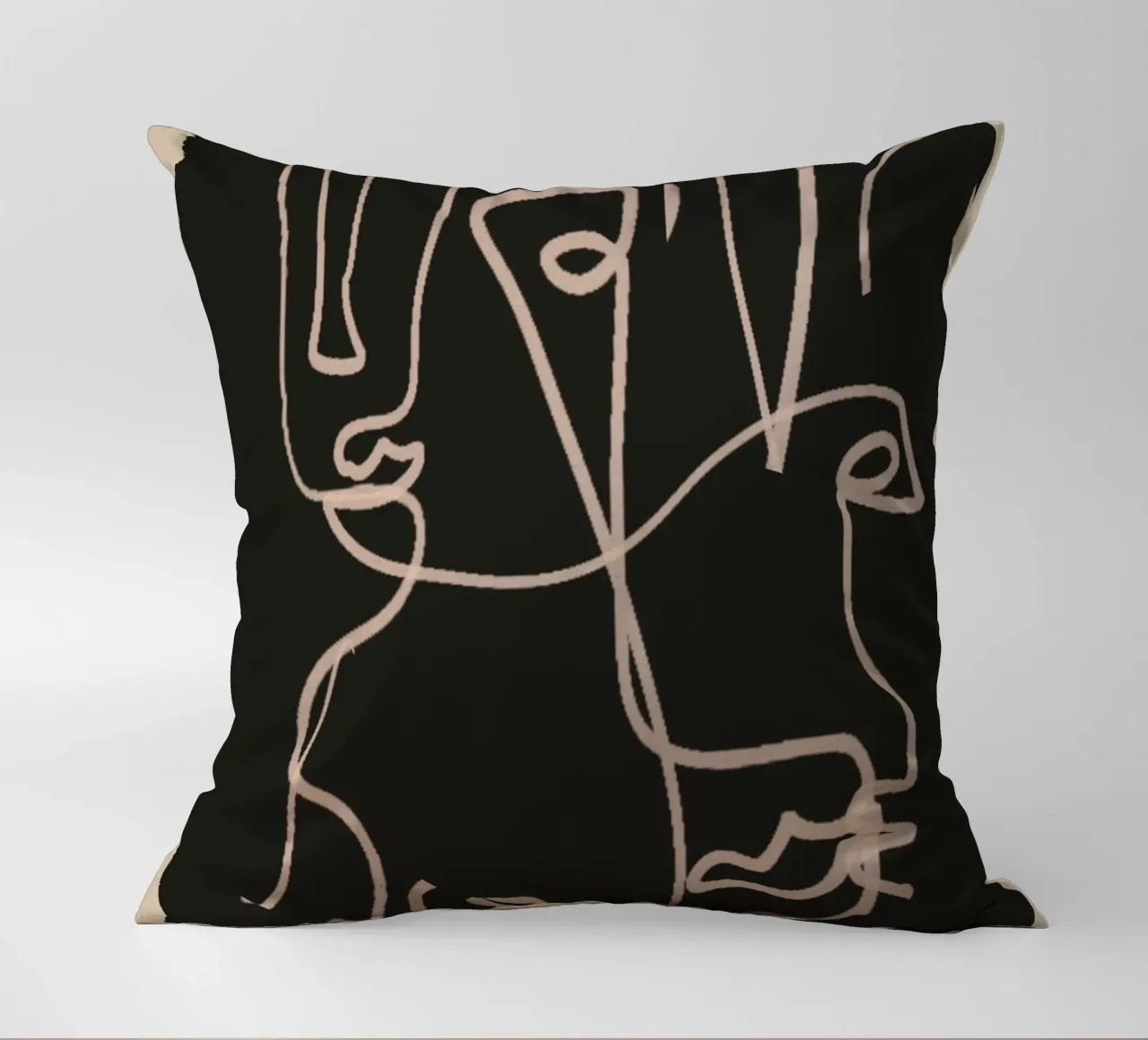 Minimal Abstract Line Art 4 decorative cushion by ThingDesign