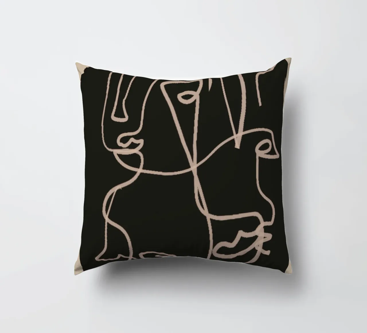 Minimal Abstract Line Art 4 decorative cushion by ThingDesign