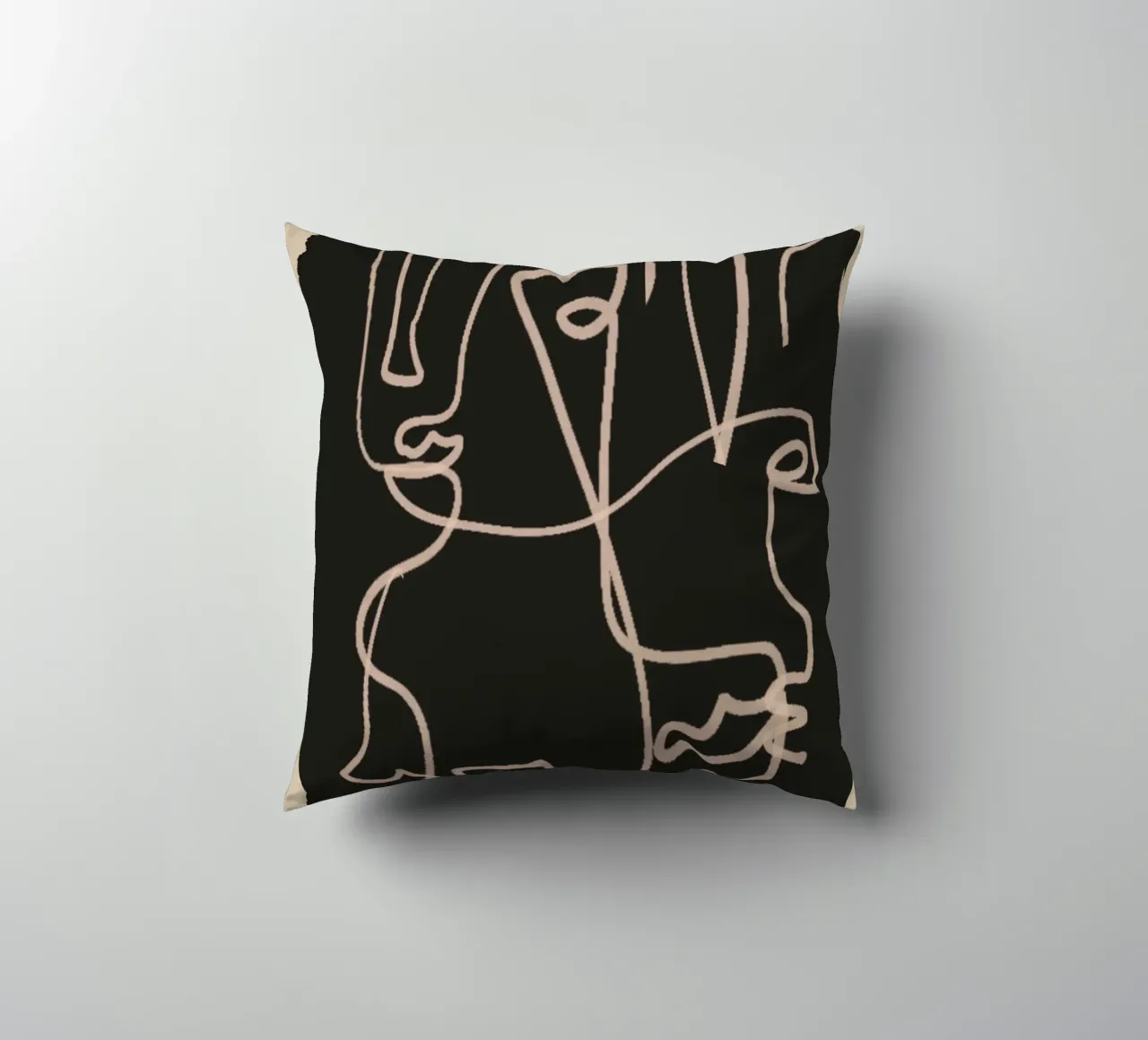 Minimal Abstract Line Art 4 decorative cushion by ThingDesign