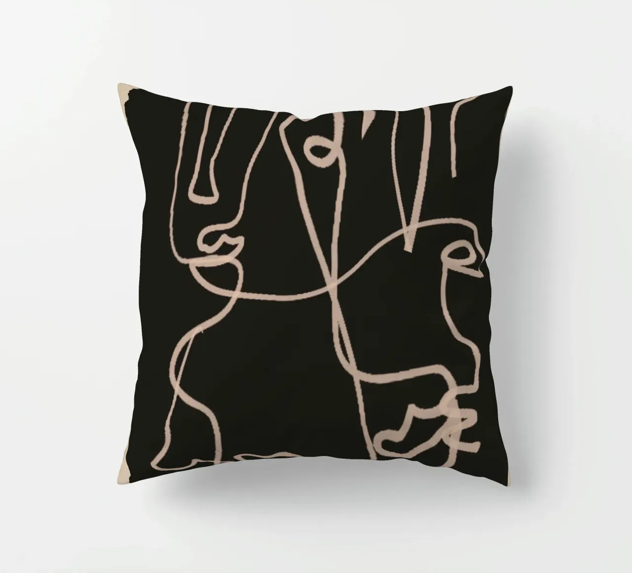 Minimal Abstract Line Art 4 decorative cushion by ThingDesign