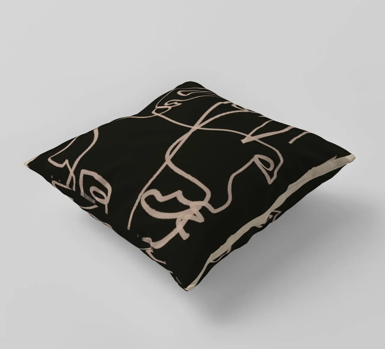 Minimal Abstract Line Art 4 decorative cushion by ThingDesign