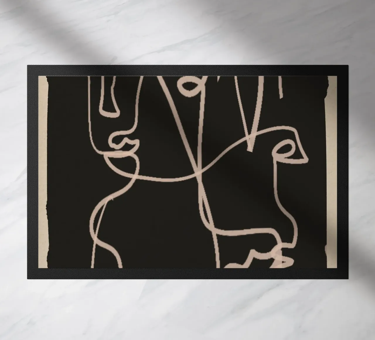 Minimal Abstract Line Art 4 doormat by ThingDesign