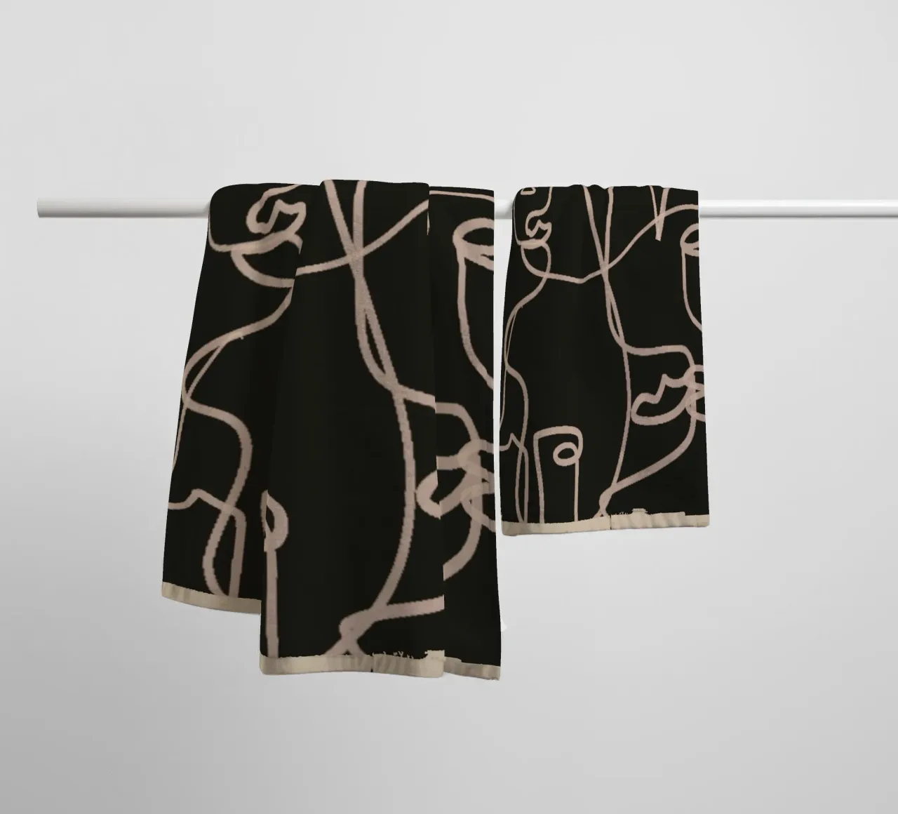 Minimal Abstract Line Art 4 towel by ThingDesign