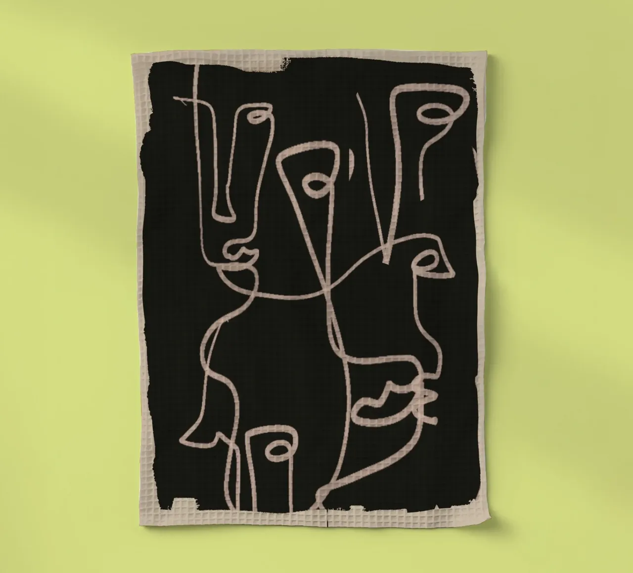 Dessin au trait abstrait minimal 4 torchon de ThingDesign