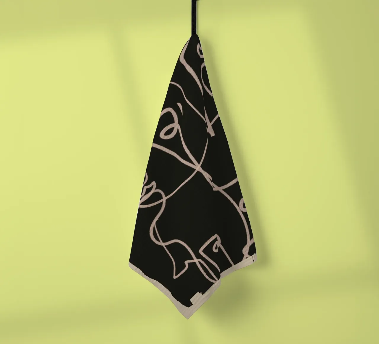 Dessin au trait abstrait minimal 4 torchon de ThingDesign