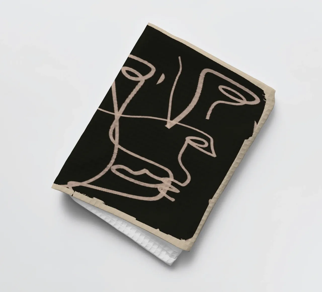 Dessin au trait abstrait minimal 4 torchon de ThingDesign