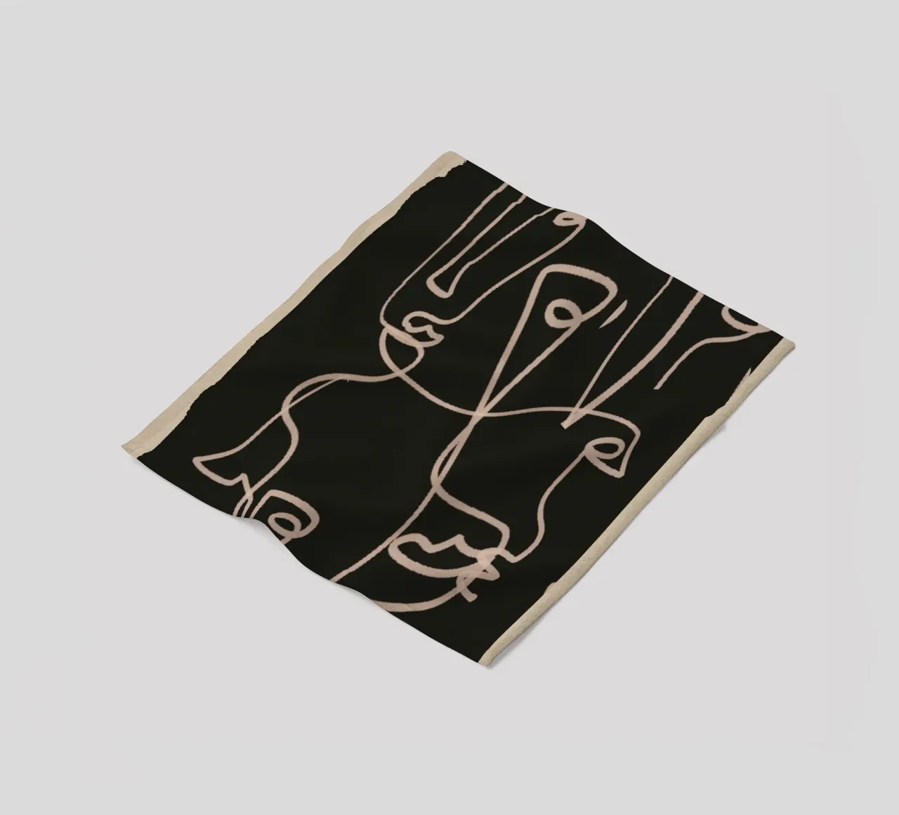 Minimal Abstract Line Art 4 fleece blanket by ThingDesign