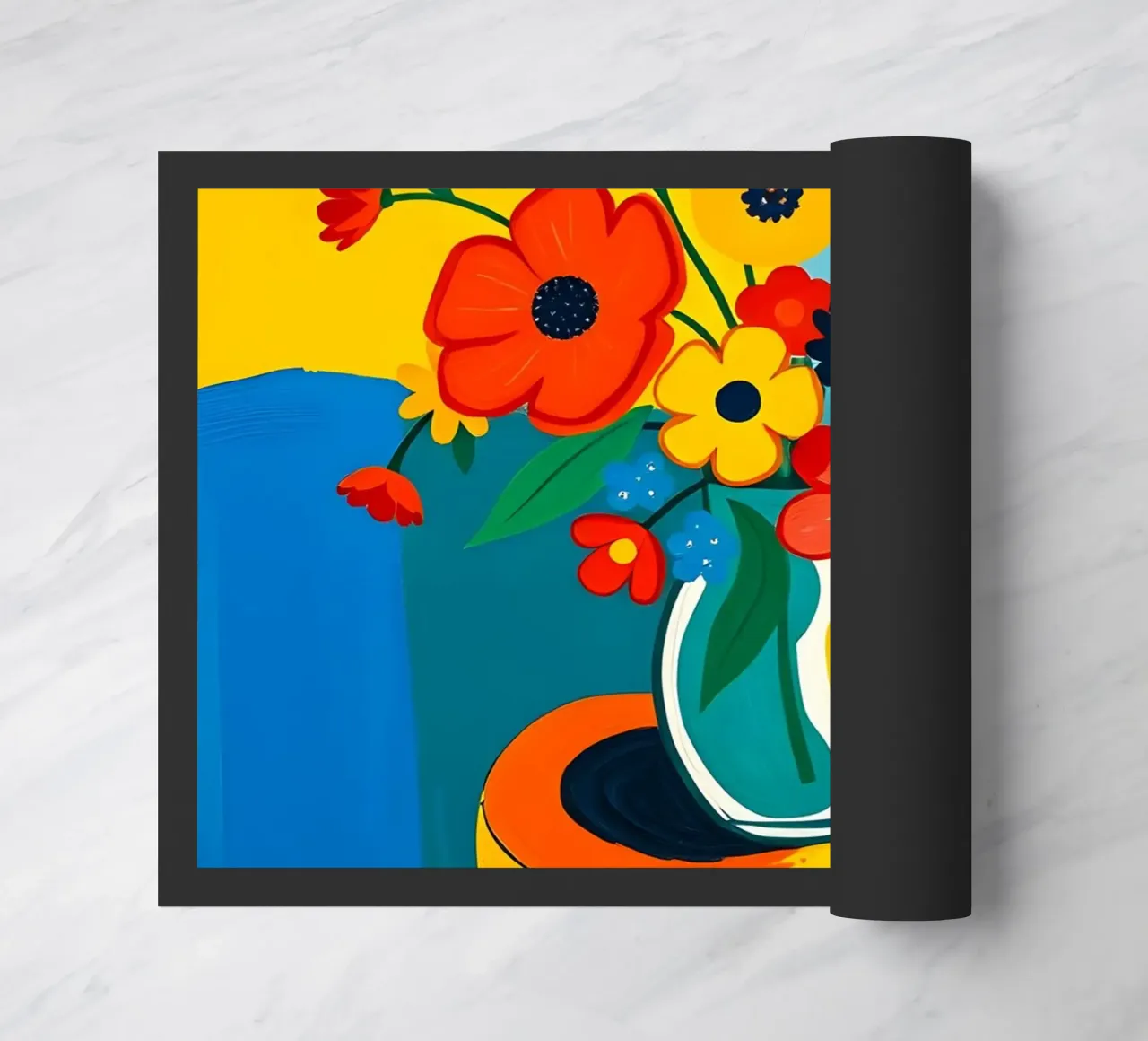 Fiori in una natura morta su un tavolo zerbino da ARTOMATIC