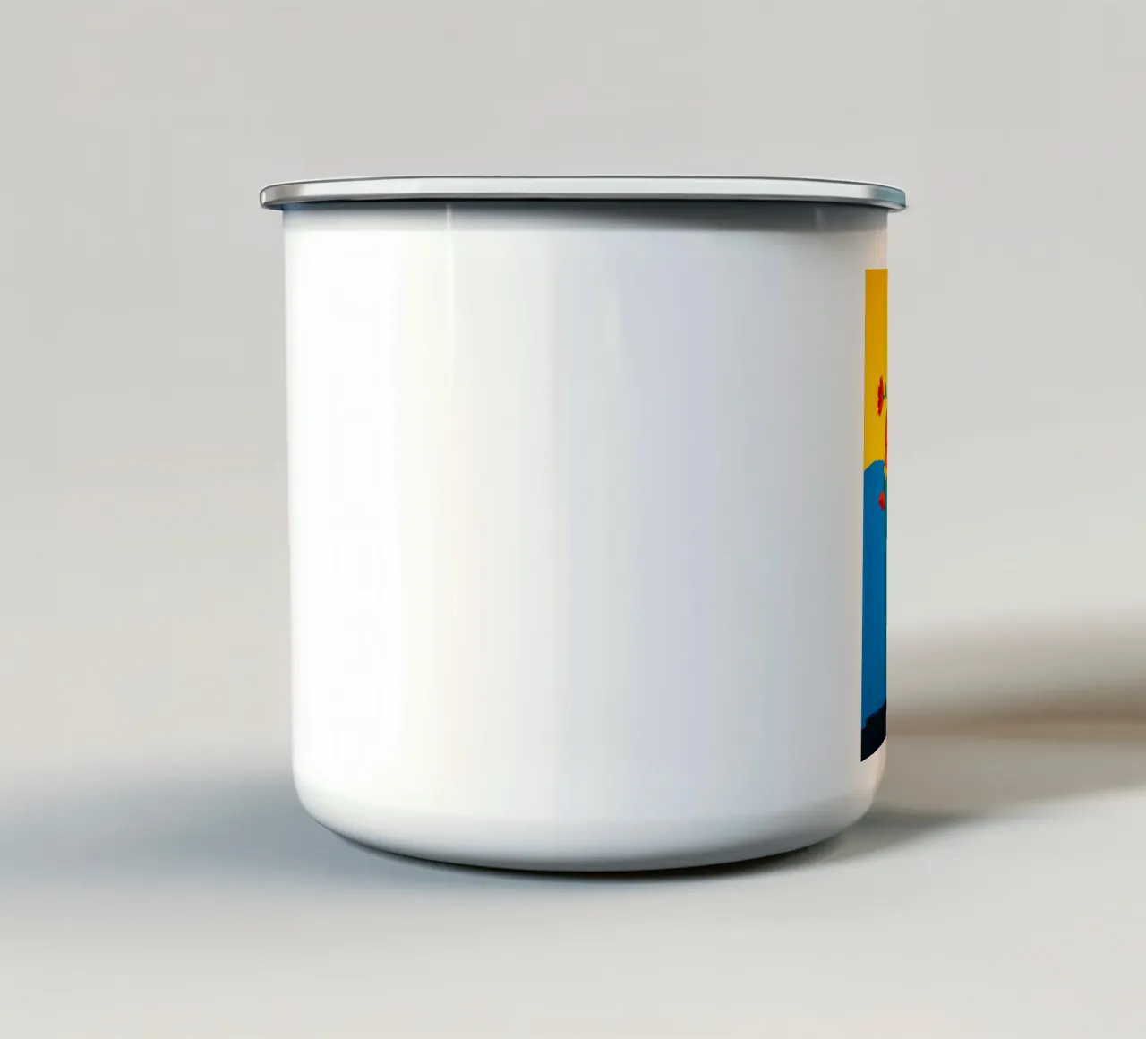 Fiori in una natura morta su un tavolo tazza in smalto da ARTOMATIC
