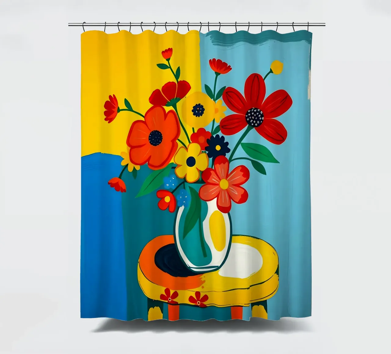 Flowers Still Life On A Table shower curtain by ARTOMATIC