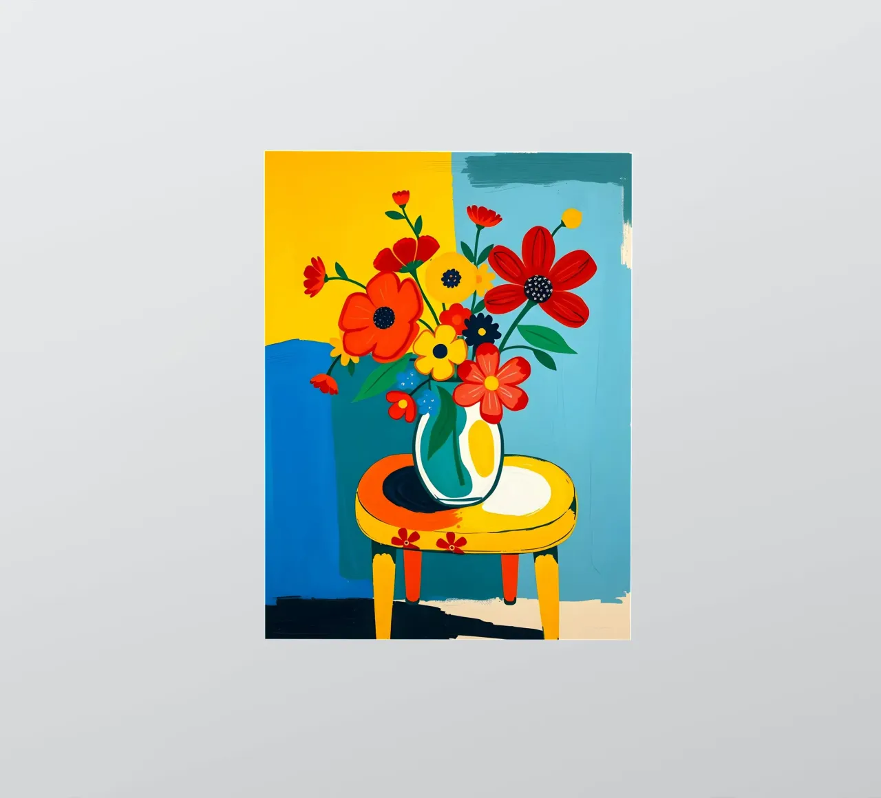 Flowers Still Life On A Table sticker by ARTOMATIC