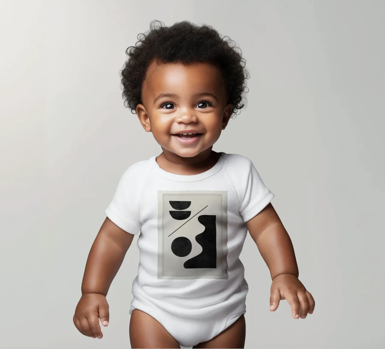Moderne abstracte minimale vormen 188 babyrompertje korte mouwen van ThingDesign